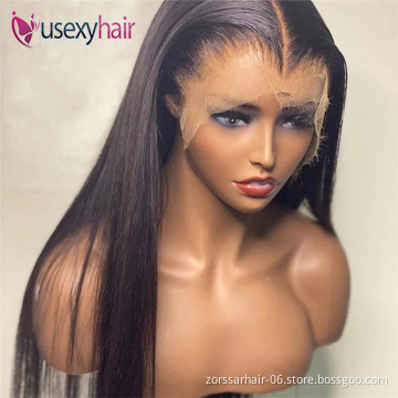 Wholesale Straight Brazilian Hair HD Lace Wigs,full lace frontal wig with baby hair,Virgin human hair wigs for black women